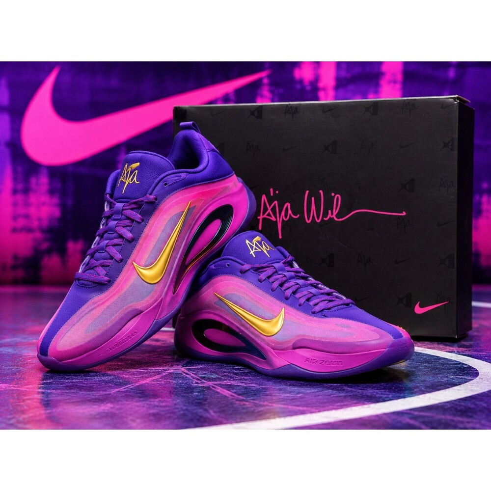 NIKE A'ONE GS YOUTH 6 WOMEN'S 7.5 FIERCE PURPLE GOLD HF7001-500 NIB